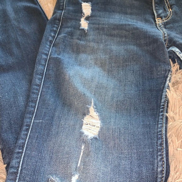 Dark Denim Distressed Hollister Skinny Jeans - Picture 5 of 5